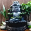 Creative Home Decorations Harts Flowing Water Waterfall ledde Fountain Buddha Staty Lucky Feng Shui Ornament Landscape Decor T200331