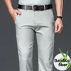 Pantaloni da uomo Fibra di bambù di alta qualità Sottile Casual Primavera ed estate Business Pantaloni dritti elasticizzati grigio chiaro Marca maschile 220826