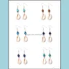 Andere Ohrringe Schmuck Shell Cowrie Natursteinperlen Tropfenohrring Mode Seashell Statement Eardrop Danglers Frauen Sommer Dhxjb