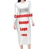 Robes décontractées Polynésien Traditionnel Samoan Tatouage Totem Design Femme Robe O-Cou Manches Longues Sexy Pour Femmes 2022 Élégant Club Party