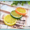 Couronnes de fleurs décoratives Fournitures de fête de fête Maison Jardin Drop Delivery 2021 15 tranches de fruits artificielles Orange Lime Prop Lifelike 4N1I