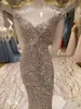 Vestidos Luxury Silver Mermaid Вечернее формальное платье 2022 Sexy Bling Seerfins Crystal Long Part Prom Promp
