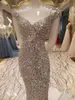 Vestidos Luxury Silver Mermaid Evening Formal Dress 2022 Sexy Bling Sequins Crystal Long Party Prom Gown Robe De Soiree Vestido De229o