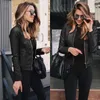 Vestes pour femmes printemps femmes solide veste en cuir PU manteau décontracté fermeture éclair doux moto forme mince Cool mode vêtements d'extérieur grande taille