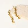 Dangle żyrandol Minimalistyczny łańcuch stali nierdzewnej 18 -karatowy złoty fasolka kawy upuść vintage biżuteria dar
