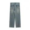 HARAJUKU Gwiazdy Ewęże w trudnej sytuacji retro swobodne spodnie dżinsowe Proste luźne kieszenie Streetwear Owwony dżinsowe spodnie T220803