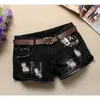 Autumn Denim Shorts For Women Sexy Mini Women S Rivet Holes Jeans Low Waist Without Belt Ripped Short J2305 220629