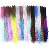 MTMEI Hair Goddess Crochet Braids 22 "Bohemian Box Braiding Extensions Gray Blue Pink Messy 12Strands Per Pack 220402