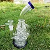 Lavanda verde rosa de 10 polegadas em estoque exclusivo de alta qualidade de gancho de água dobrada tipo de vidro grosso Reciclador Dab Rigs Rigs com tigela 14mm jiont