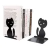 2 pezzi di gatto Iron Iron Bookende Practical Simple Book Ends Book Supports Desktop Organizer Magazines Stand for Office School 220628