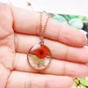 Pendant Necklaces Resin Flower Chocker Necklace Rectangle Bar Little Star Chrysanthemum Don't Forget Me NecklacePendant