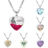 MOM Love Heart Glass Pendant Necklace Women Elegant Romantic Sweet Letter Printed Necklaces Mother's Day Jewelry Gift Accessories