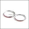 Bagues de bande Bijoux Nouvelle Mode Original Époxy Ligne Rouge 925 Sterling Sier Simple Personnalité Ouverture Couple Sr613 466 B3 Drop Livraison 2021 H