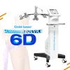 Icke-invasiv smärtfri 6D Lipo Laser Slimming Machine Cold Laser 532nm 635nm Grön röd ljusterapi Kroppsform Fettförbränning