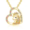 Ожерелье с подвеской в виде единорога, милое ожерелье с кристаллами в виде счастливого сердца, ожерелье с лошадью, вы волшебные украшения, подарок на день рождения для девочек