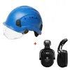 屋外ロッククライミング産業保護救助洞窟探検のためのバイザーとイヤーマフキットのハードハット付きセーフティヘルメット