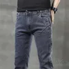 Heren jeans heren herfst/winter mid-taist high-end stretch slanke slanke potlood casual pantsmen's