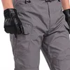 Calça masculina masculina masculina masculina casual de carga rápida zíper de bolso de bolso de bolso da cintura do exército de calças militares