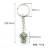 Natural Crystal Stone Key Rings Mushroom Keychains Healing Crystals Car Bag Decor Keyholder for Women Men