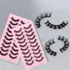 Curling Cat Eye Lashes 3D False Eyelashes 10 Pairs Large Curved Natural Fluffy Wispy Soft Fake Eyelash Volume Faux Mink Lashes Extension Russian Curly