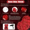 Gift for Her Teddy Bear of Roses Artificial Soap Flowers Roses Bear Toy with Handbag Led Light Mothers Day Gifts for Girls Women 220406