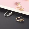 Copper Fake Piercing Nose Ring Heart Star Crown On Nose Ear Clip Cuff Earring For Women Girl Gift Body