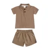 Çocuklar Tasarımcı Giyim Erkek Yaz Giyim Setleri Çocuk Moda Kısa Kollu Polo Gömlek Pantolon Suits Saf Pamuk T-Shirt Şort Rahat Kıyafetler B8044