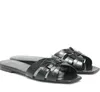 Luxe merk damessandaal flats outdoor strand glijbaan schoenen eerbetoon platte sandalen Nu Pieds kalfsleren sandalen met doos
