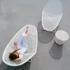 캠프 가구 흰색 등나무 침대 수영장 레저 의자 접이식 해변 발코니 안뜰 야외 조합