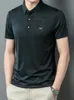 Men's Polos Mature Men Black Green Shirts Summer Turn Down Collar Short Sleeve Tees Male Smart Casual Top Business Clothings 2022Men's Men's