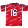 Nouveau Shane Falco # 16 Les remplacements du film Football Jersey cousu Red S-3xl High Quality