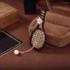 Stift broscher high fashion fancy crystal harts badminton racket brosch för kvinnor flickor gåva underbara fina smycken bijoux seau22