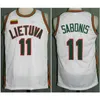 Sjzl98 # 11 Arvydas Sabonis Team Lietuva Lituanie Retro Classic Basketball Jersey Hommes Broderie Cousue Personnalisée n'importe quel numéro et nom