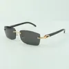 Schlichte schwarze Buffs-Sonnenbrille 3524012 mit 56-mm-Gläsern für Damen und Herren