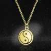 Chains 100% Stainless Steel Yin Yang Symbol Charm Necklace Never Tarnish High Polished Chinese Amulet Pendant Women NecklacesChains