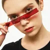 선글라스 미래의 로봇 좁은 사각형 미래 미래의 유행의 직사각형 안경 여성을위한 컬러 렌즈 남성 uv400sunglasses