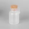 Gratis skepp frostat plast kosmetiska flaskor behållare med kork keps och sked bad saltmask pulver kräm packning flaskor sminkburkar # 0419
