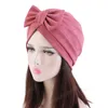 Women Big Bow Turban Hair Accessories India Hat Turban Head Wrap chemo Cap Muslim Inner Hijabs Hats Bonnet Islamic Beanies