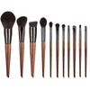 메이크업 도구 Chichodo Brush-Amber Series Carved Tube Brushes-11pcs Faceeye Pen-Beauty Tool220422를위한 자연적인 모발 세트 코스틱