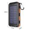 20000mAh Portable Solar Power Bank Charging Mobiltelefonladdare med dubbla USB -laddningsportar LED Light Carabiner Compasses1044370