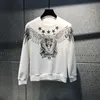 Erkek Hoodies Kişiselleştirilmiş Moda Markası Sıcak Elmas Baskı Tiger Baş İnce Uygun Erkek Kazak 2022 Sonbahar Kış Yeni Hip-Hop Casual Street Giyim 4xl