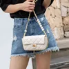 Factory Online Export Designer Tide Brand Ladies Bags New Fashion Women's Pearl Chain Versatile One Shoulder Messenger Small Square