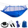 Camp Furniture 12 Colors Portable Hammock With Mosquito Net Single-person Hammock Hanging Bed Folded Into The Pouch For Travel