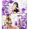 Purple Balloons Garland Arch Kit Confetti Latex Balloons Paper Butterfly Baby Shower Wedding Engagement Party Supplies MJ0734