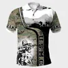 Heren Polos Homme Us Veterans Army Flag 3d Print Men Shirts Casual Hombres Streetwear Shirt Short Sleeve Boy Ropa Mens Clore-101men's Men '