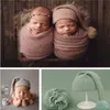 Blankets & Swaddling Born Boys Girls Pography Wraps Swaddle Blanket Soft Baby Po Props Hat Infant Picture Accessories 2pcs Sets