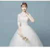 Popular Half Sleeve High Collar Bride Dress Simple Pattern Embroidery Sexy Backless Lace Wedding Gowns6304092