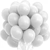 PCS White Party Balloons Inch White Balloons Matching Color Ribbon Theme Party Decoration Weddings Baby Shower Birthday J220711