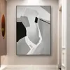Einfache Farbe Schwarz Weiß Grau Moderne abstrakte Leinwand-Oi-Gemälde 100 % handgemalte Wandkunst Home Decor Bilder für Wohnzimmer A 612
