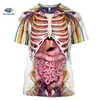 Sonspee Ankomst Man Skelett Inre Organs T-shirts 3D Print Round Neck Short Sleev T-shirt Anime Roliga Män T-shirt 220408